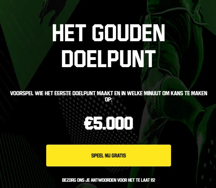 Het Gouden Doelpunt van Unibet Sport voor €5.000 Cash Gratis voorspelling Promo 2022 Club vs Union