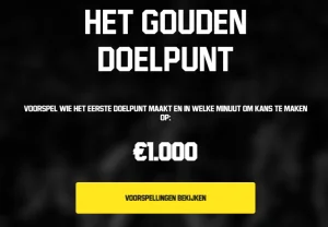 Het Gouden Doelpunt Unibet Sportweddenschappen Casino 777 Promoties 2022 €1.000 Cash online bookmaker wedkantoor